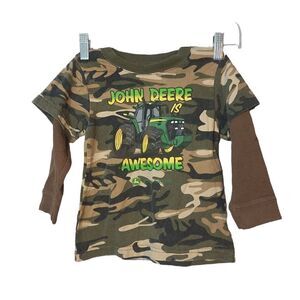 Boy Child John Deere  Longsleeve Tractor Shirt
